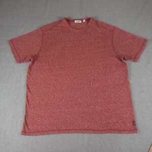 Rowm Shirt Men XL Brick Red Regular Fit Short Sleeve Textured Knit Pullover